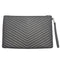 WagnPurr Shop Accessories Yves Saint Laurent Matelasse Chevron Leather Cassandre Monogram Portfolio / Tablet Pouch- Grey