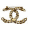 WagnPurr Shop Brooch CHANEL Coco Mark Line Stone Chain CC Brooch - Gold NEW w/Tags