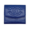 WagnPurr Shop Card Case CHANEL Caviar Leather Compact Wallet / Coin Purse - Blue