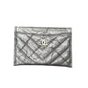 WagnPurr Shop Card Case CHANEL Metallic Patent Leather Card Holder - Silver