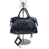 WagnPurr Shop Handbag BALENCIAGA Le City Distressed Leather Satchel - Navy