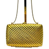 WagnPurr Shop Handbag JUDITH LEIBER Vintage Ribbed Metal Minaudiere Box Clutch Evening Bag - Gold