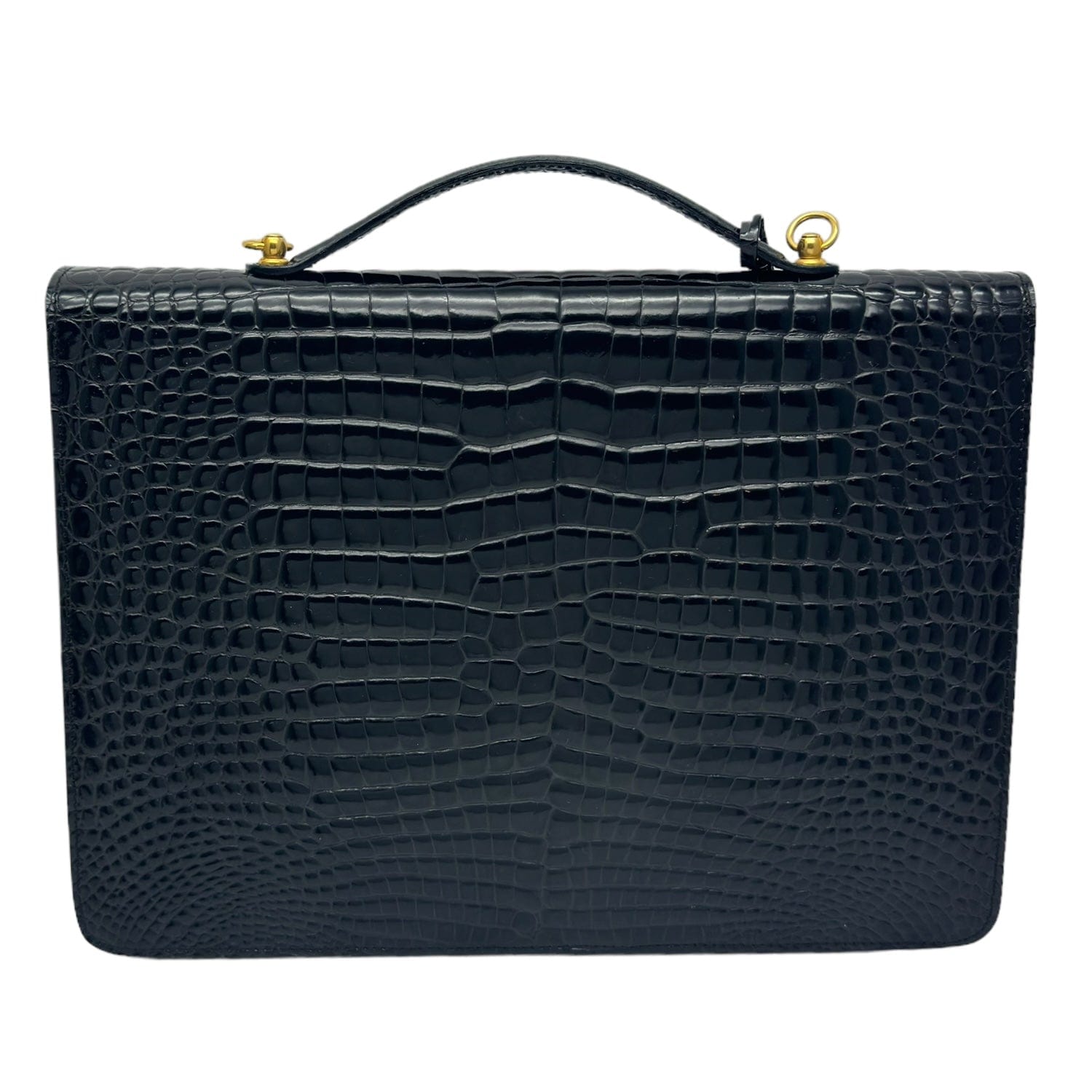 THE PERFECT BAG COMPANY Croc Snap Lock Briefcase Black Wag N' Purr Shop