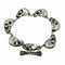 WagnPurr Shop Men's Bracelet KING BABY Vintage Unisex 6-Skull Sterling Silver & Precious Stone Bracelet - Silver
