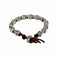 WagnPurr Shop Men's Bracelet ME&RO Sterling Silver Skull Bracelet on Leather Cord - Brown