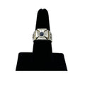WagnPurr Shop Men's Ring RING Old World Cross w/Blue Stone