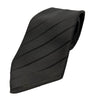WagnPurr Shop Men's Tie GIORGIO ARMANI Tone-on-Tone Diagonal Striped Silk Blend Tie - Black New w/Tags