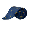 WagnPurr Shop Men's Tie RUGBY AND COMPANY LIMITED Skull & Crossbones Pattern Silk Tie - Navy & Gold