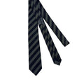 WagnPurr Shop Men's Tie TIE Handmade Silk Diagonal Striped - Black & Dark Grey