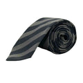 WagnPurr Shop Men's Tie TIE Handmade Silk Diagonal Striped - Black & Dark Grey