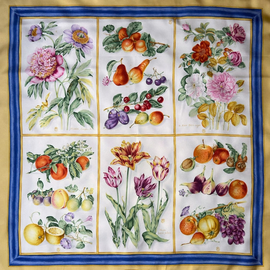 GUCCI オールド スカーフ ボタニカル 植物 画 GUCCI Vintage Flora Botanica Silk Scarf - Multicolor– Wag N Purr Shop