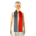 WagnPurr Shop Scarves & Shawls NAUTICA Striped Wool Blend Scarf - Grey & Orange