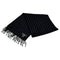WagnPurr Shop Scarves & Shawls NEIMAN MARCUS Cashmere Pin Stripe Fringed Scarf - Black & Grey