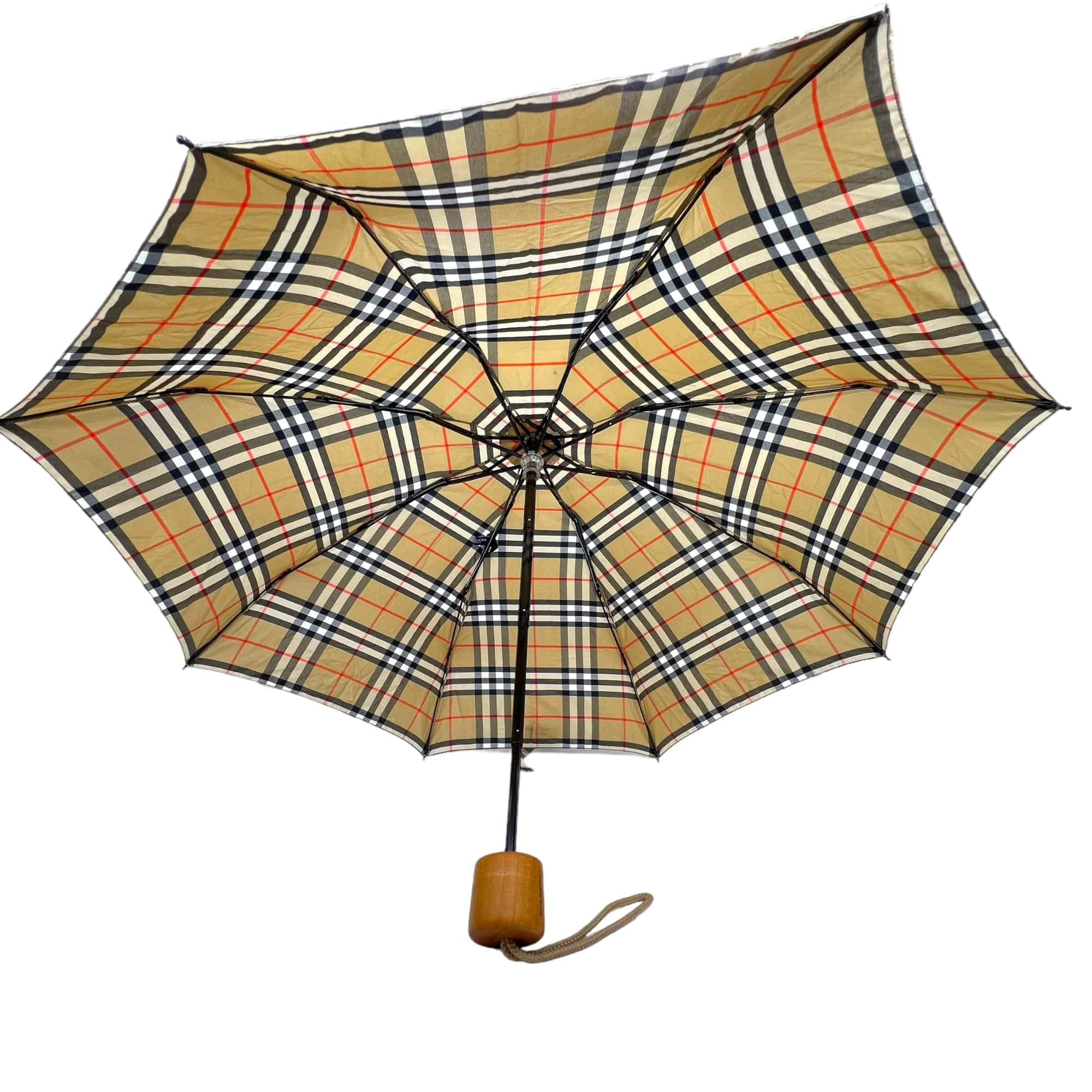 BURBERRY Classic Trafalgar Plaid Travel Umbrella Beige Wag N Purr Shop