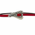 WagnPurr Shop Unisex Belt BARRY KIESELSTEIN-CORD Vintage Embossed Lizard Belt with Silverplate Buckle - Red