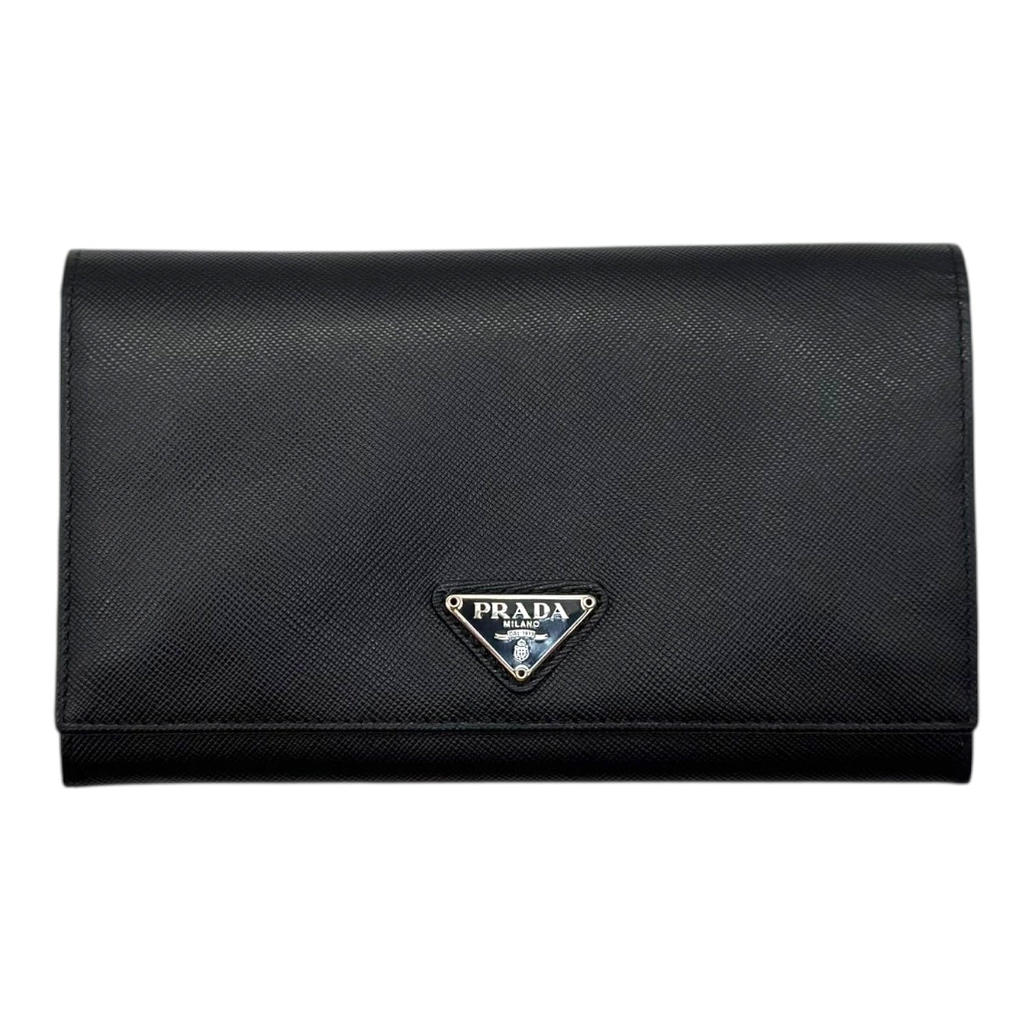 PRADA Portafoglio Portamon Saffiano Leather Large Wallet