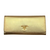 WagnPurr Shop Wallet PRADA Saffiano Leather Continental Flap - Metallic Gold New w/Out Tags