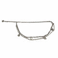 WagnPurr Shop Women's Belt BELT- Chain Belt- Silvertone, Faux Pearl, Rhinestone Charms