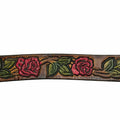 WagnPurr Shop Women's Belt BELT- Handmade Leather- Rose Embossed