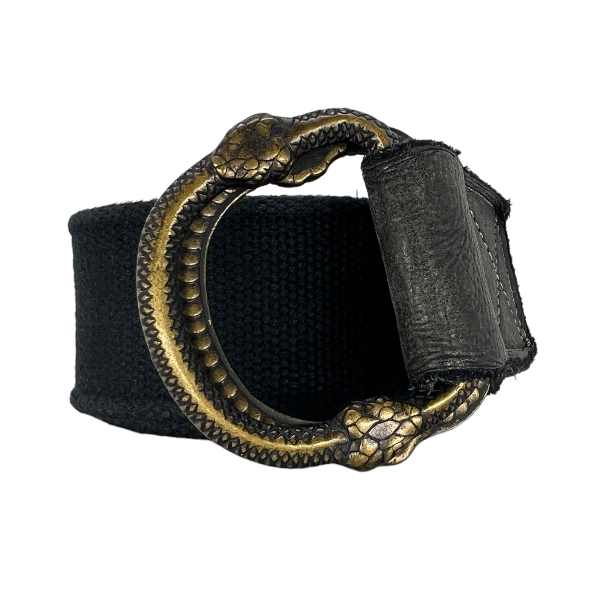 Black Canvas Belt w/ Silver Buckle