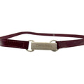 WagnPurr Shop Women's Belt CHANEL Thin Patent Leather Belt with "CC" Logo Clasp - Burgundy