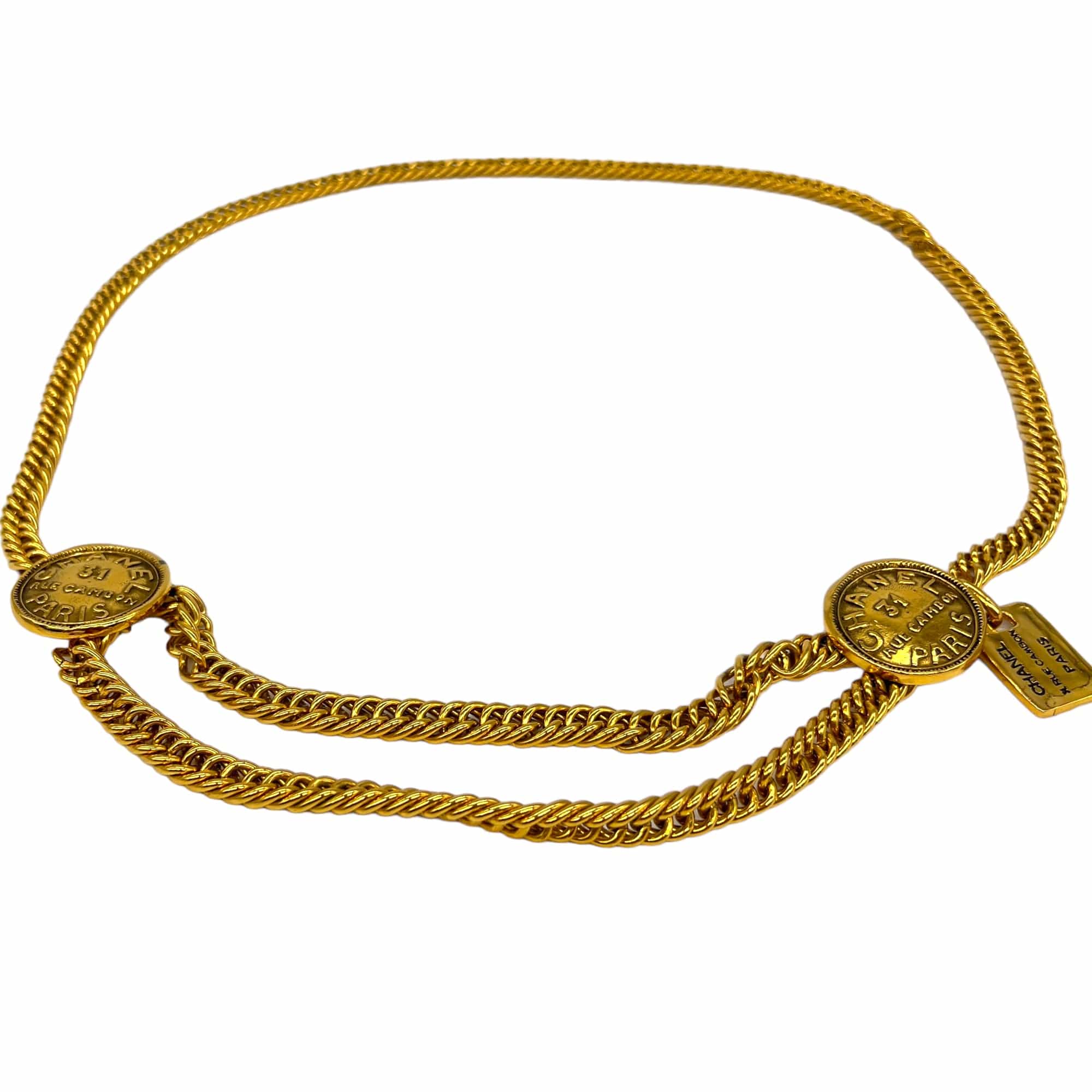 Chanel Vintage 31 Rue Cambon Chain Link Belt - Gold
