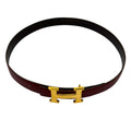 WagnPurr Shop Women's Belt HERMÈS Unisex Constance Reversible Leather Belt with Gold Plated "H" Buckle - Brique Red & Brown