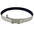 WagnPurr Shop Women's Belt HERMÈS Unisex Reversible Leather Belt with "H" Buckle - Black & White