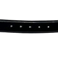 WagnPurr Shop Women's Belt PRADA Patent Leather Belt with Silver Oval Logo Buckle - Black