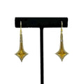 WagnPurr Shop Women's Earrings EARRINGS 14K Gold Hammered Edged Diamond Dangling Earrings