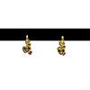 WagnPurr Shop Women's Earrings EARRINGS 14K Hoops with 4 Sets of Gold, Sapphire & Ruby Heart Charms