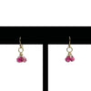 WagnPurr Shop Women's Earrings EARRINGS 14K Yellow Gold with Pink Sapphire Dangles