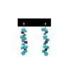 WagnPurr Shop Women's Earrings EARRINGS- 18k Persian Turquoise and Amethyst Bead Earrings- Turquoise and Purple