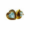 WagnPurr Shop Women's Earrings EARRINGS 18k Yellow Gold Topaz & Diamond Heart Earrings - Blue