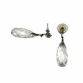WagnPurr Shop Women's Earrings EARRINGS Glass & Rhinestone Drop - Clear & Antiqued Silver