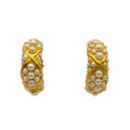 WagnPurr Shop Women's Earrings EARRINGS - Oversized Hoops - Gold Plated and Faux Pearls