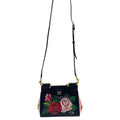 WagnPurr Shop Women's Handbag DOLCE & GABBANA 2-Way Sicily Rose Print Leather Handbag - Black NEW w/Out Tags