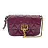 WagnPurr Shop Women's Handbag GIVENCHY Mini Pocket GV3 Diamond Quilted Leather Crossbody - Burgundy