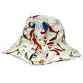 WagnPurr Shop Women's Hat SALVATORE FERRAGAMO Abstract Fish Theme Sun Hat - White/Multi