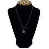 WagnPurr Shop Women's Necklace NECKLACE 14K White Gold with Semi-Precious Blue Stone & Diamond Celestial Sphere Pendant