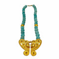 WagnPurr Shop Women's Necklace NECKLACE Beaded with Art Deco Pendant - Robin Egg Blue