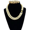 WagnPurr Shop Women's Necklace NECKLACE Double Strand Cultured Pearls with 14K Gold Clasp