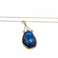 WagnPurr Shop Women's Necklace NECKLACE Gold-filled Chain with Blue Scarab Pendant