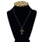 WagnPurr Shop Women's Necklace NECKLACE Gold with Brass Cross with Gemstones