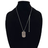 WagnPurr Shop Women's Necklace NECKLACE Rhinestone Cross Dog Tag - Silver New w/Out Tags
