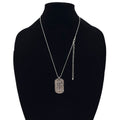 WagnPurr Shop Women's Necklace NECKLACE Rhinestone Cross Dog Tag - Silver New w/Out Tags