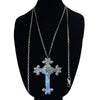 WagnPurr Shop Women's Necklace NECKLACE Sterling Silver with Vintage Cross & Turquoise Center Stone Pendant