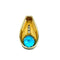 WagnPurr Shop Women's Necklace PENDANT 14K Yellow Gold Topaz and Diamond - Gold, blue
