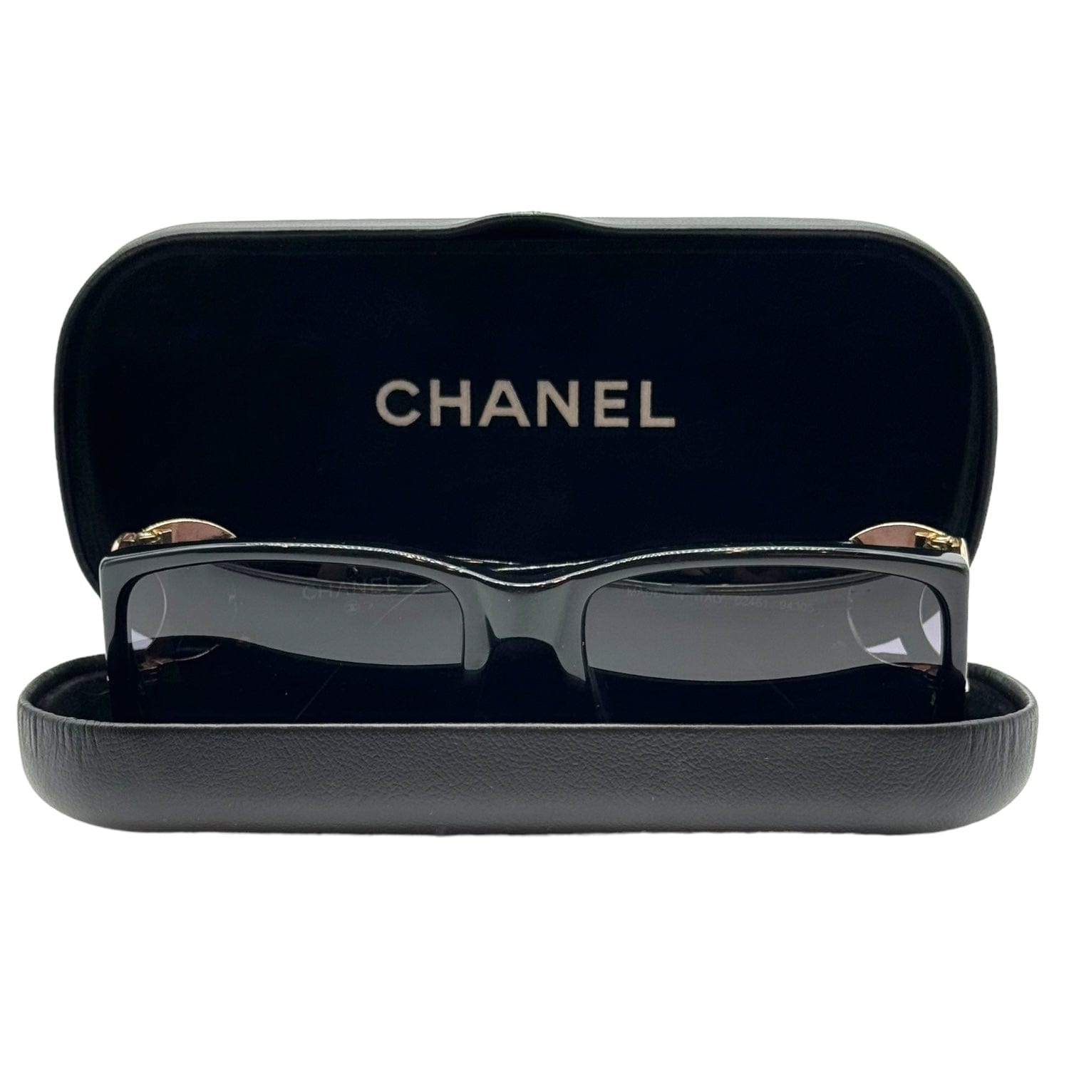 CHANEL Vintage CC Side Logo Sunglasses - Black