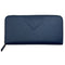 WagnPurr Shop Women's Wallet PRADA Embossed Triangle Logo Zip Around Long Wallet - Dark Blue New w/Out Tags